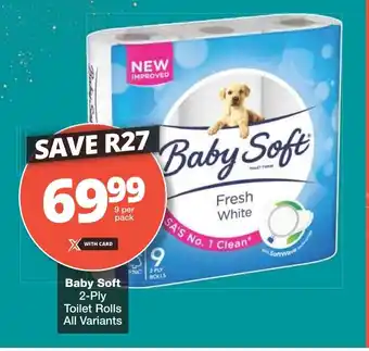 Checkers Baby Soft 2-Ply Toilet Rolls All Variants offer