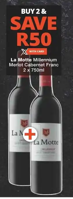 Checkers La Motte Millennium Merlot Cabernet Franc 2 x 750ml offer