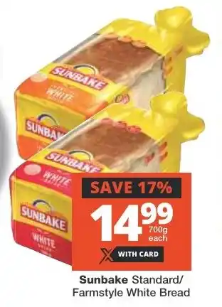 Checkers Sunbake Standard/ Farmstyle White Bread offer