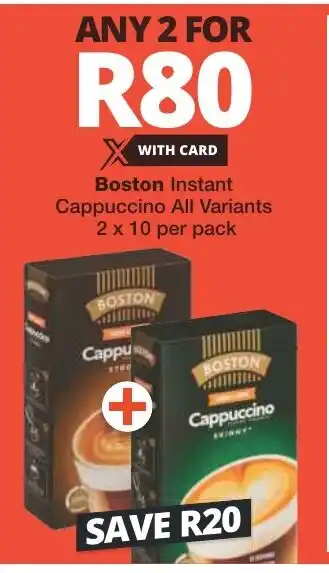 Boston Instant Cappuccino All Variants 2 x 10 per pack