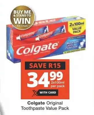 Checkers Colgate Original Toothpaste Value Pack offer