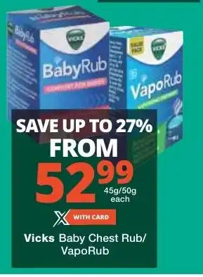 Checkers Vicks Baby Chest Rub/ VapoRub offer