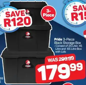 Pick n Pay Pride 3-Piece Black Storage Box offer