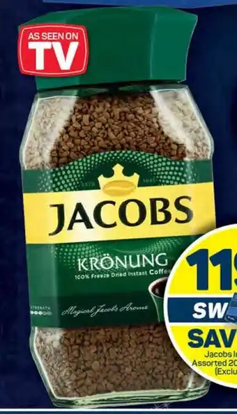 Pick n Pay Jacobs Instant Coffee Assorted 200g or 230g Refill offer