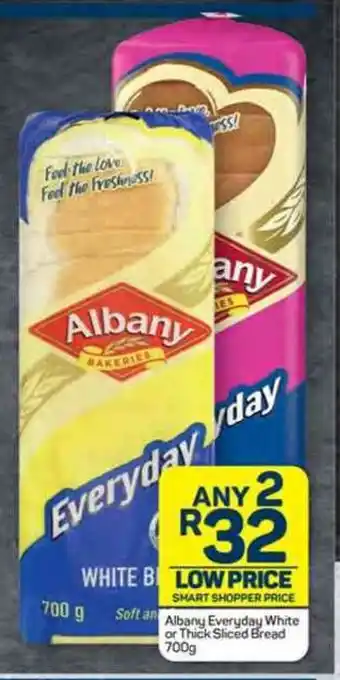 Pick n Pay Albany Everyday White or Thick Sliced Bread 700g offer