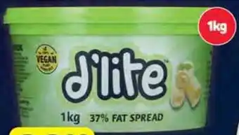 Pick n Pay D'lite 37% Fat Spread 500g Tub offer