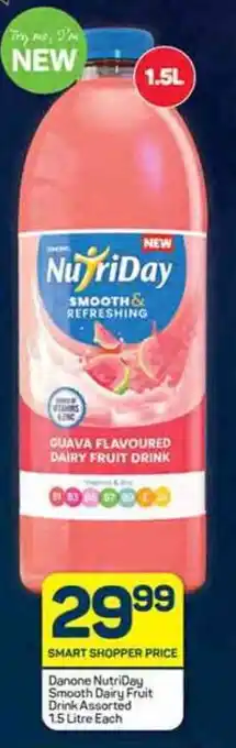 Pick n Pay Danone NutriDay Smooth Dairy Fruit Drink Assorted 1.5 Litre Each offer