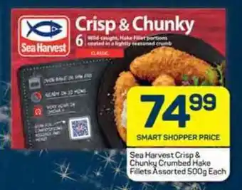 Pick n Pay Sea Harvest Crisp & Chunky Crumbed Hake Fillets Assorted 500g Each offer