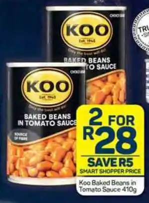 Pick n Pay Koo Baked Beans in Tomato Sauce 410g offer
