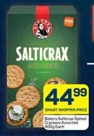 Pick n Pay Bakers Salticrax Salted Crackers Assorted 400g Each offer