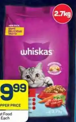 Pick n Pay Whiskas Dry Cat Food Assorted 2.7kg Each offer