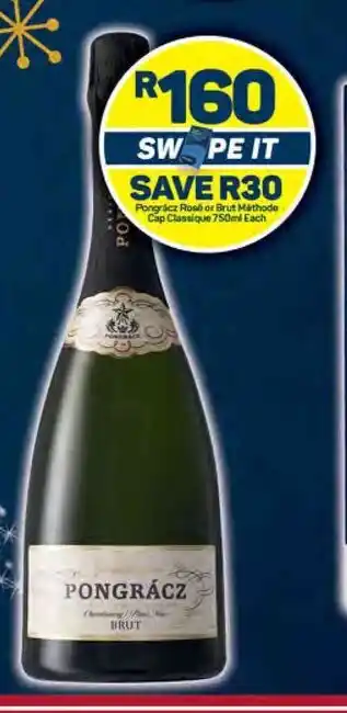 Pick n Pay Pongrácz Rosé or Brut Méthode Cap Classique 750ml Each offer