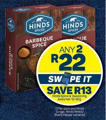 Pick n Pay Hinds Spice or Seasoning Assorted 12-90g offer