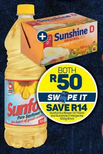 Sunfoil Sunflower Oil 750ml and Sunshine D Margarine 500g Brick