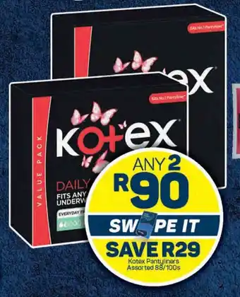 Pick n Pay Kotex Pantyliners Assorted 88/100s offer
