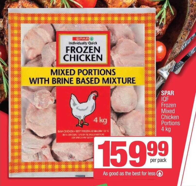 SPAR IQF Frozen Mixed Chicken Portions 4kg offer at Spar