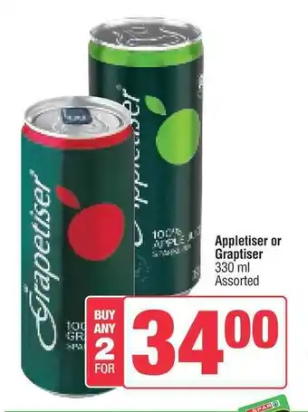 Appletiser or Graptiser 330ml Assorted