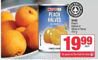 Spar SPAR Peach Halves or Slices in Syrup 410g offer