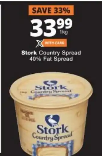 Checkers Strok Country Spread 40% Fat Spread 1kg offer