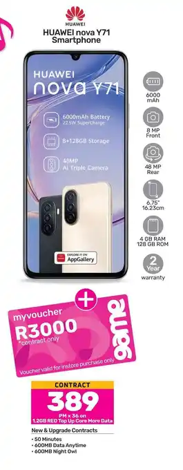 Game HUAWEI nova Y71 Smartphone offer