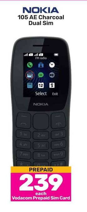 Game NOKIA 105 AE Charcoal Dual Sim offer