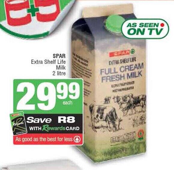 SPAR Extra Shelf Life Milk 2 litre offer at Spar