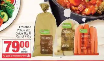 Spar Freshline Potato 2kg, Onion 1kg & Carrot 750g offer