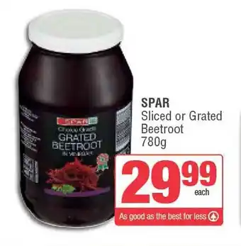 Spar SPAR Sliced or Grated Beetroot 780g offer