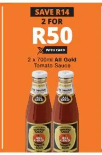 Checkers 2x700ml All Gold TOmato Sauce offer