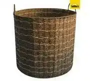 DH PALM LEAF BASKET 45X45X46CM NAT/CRM