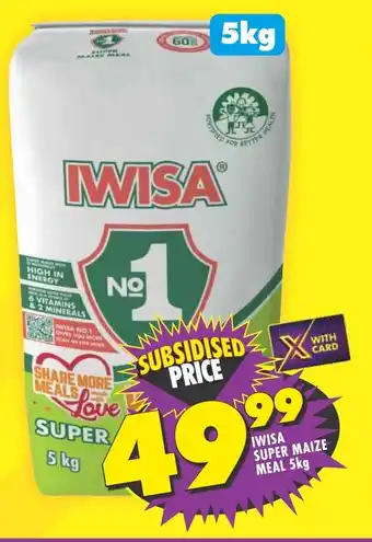 Shoprite IWISA SUPER MAIZE MEAL 5kg offer