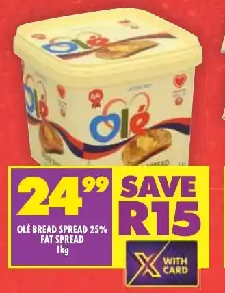 OLE BREAD SPREAD 25% FAT SPREAD 1kg