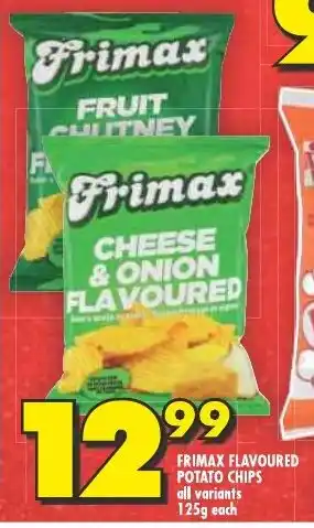 Shoprite FRIMAX FLAVOURED POTATO CHIPS all variants 125g each offer