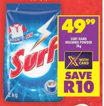 Shoprite SURF HAND WASHING POWDER 2kg offer