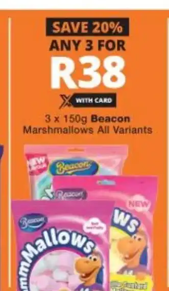 Checkers 3x150g Beacon Marshmallows All Variants offer