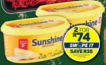 Pick n Pay Sunshine D Margarine in Tub 1kg offer