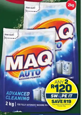 Pick n Pay Maq Hand or Auto Washing Powder 2kg offer