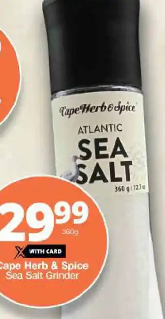 Checkers Cape Herb & Spice Sea Salt Grinder 360g offer