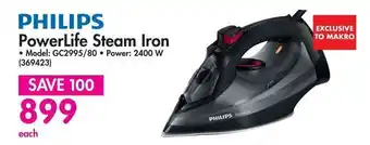 Makro Philips Power Life Steam Iron offer