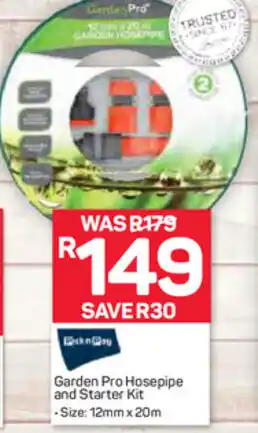 Pick n Pay Garden Pro Hosepipe and Starter Kit 12mm x 20m offer