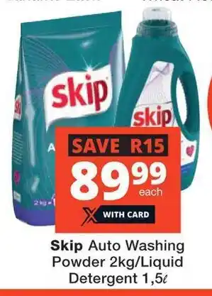 Skip Auto Washing Powder 2kg/Liquid Detergent 1,5L
