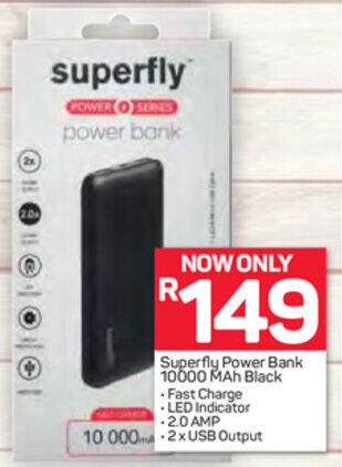 Pick n Pay Superfly Power Bank 10000mAh Black offer