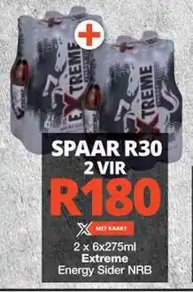 Checkers 2 x 6x275ml Extreme Energy Sider NRB offer