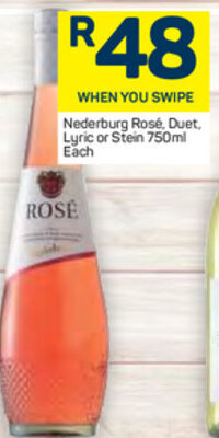 Pick n Pay Nederburg Rosé, Duet, Lyric or Stein 750ml offer