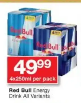 Checkers Red Bull Energy Drink All Variants 4x 250ml offer