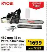 Builders Warehouse Ryobi 450mm 45cc petrol chainsaw 648603 offer