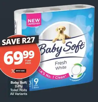 Checkers Baby Soft 2-Ply Toilet Rolls All Variants offer