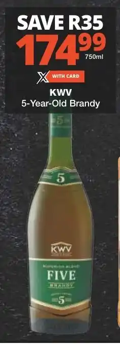 Checkers KWV 5-Year-Old Brandy offer