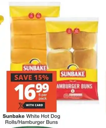 Checkers Sunbake White Hot Dog Rolls/Hamburger Buns offer