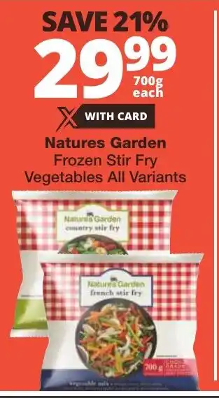 Checkers Natures Garden Frozen Stir Fry Vegetables All Variants offer